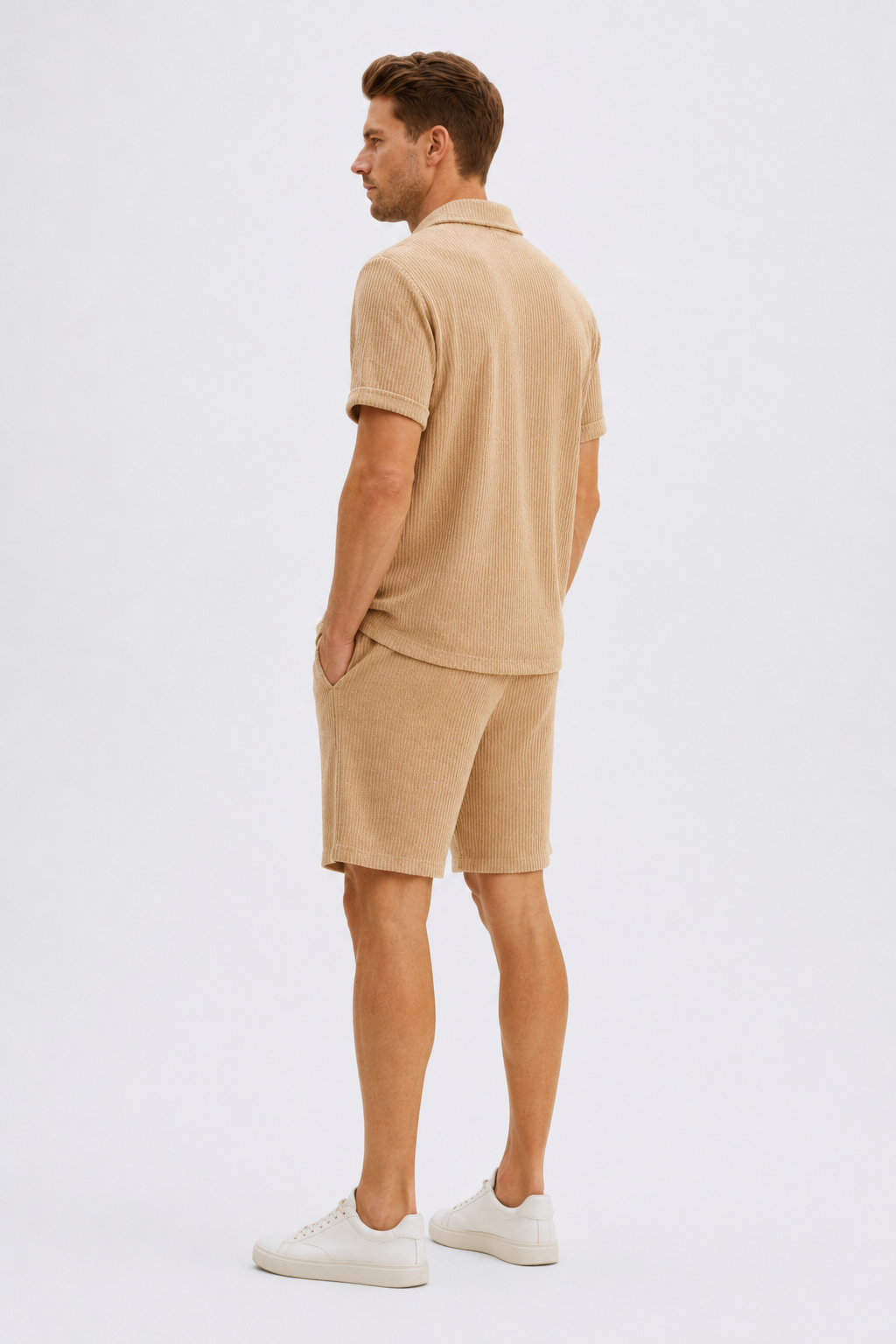 Andries – Set voor heren met relaxed ribpatroon – Katoen / Polymix – Lente / Zomer