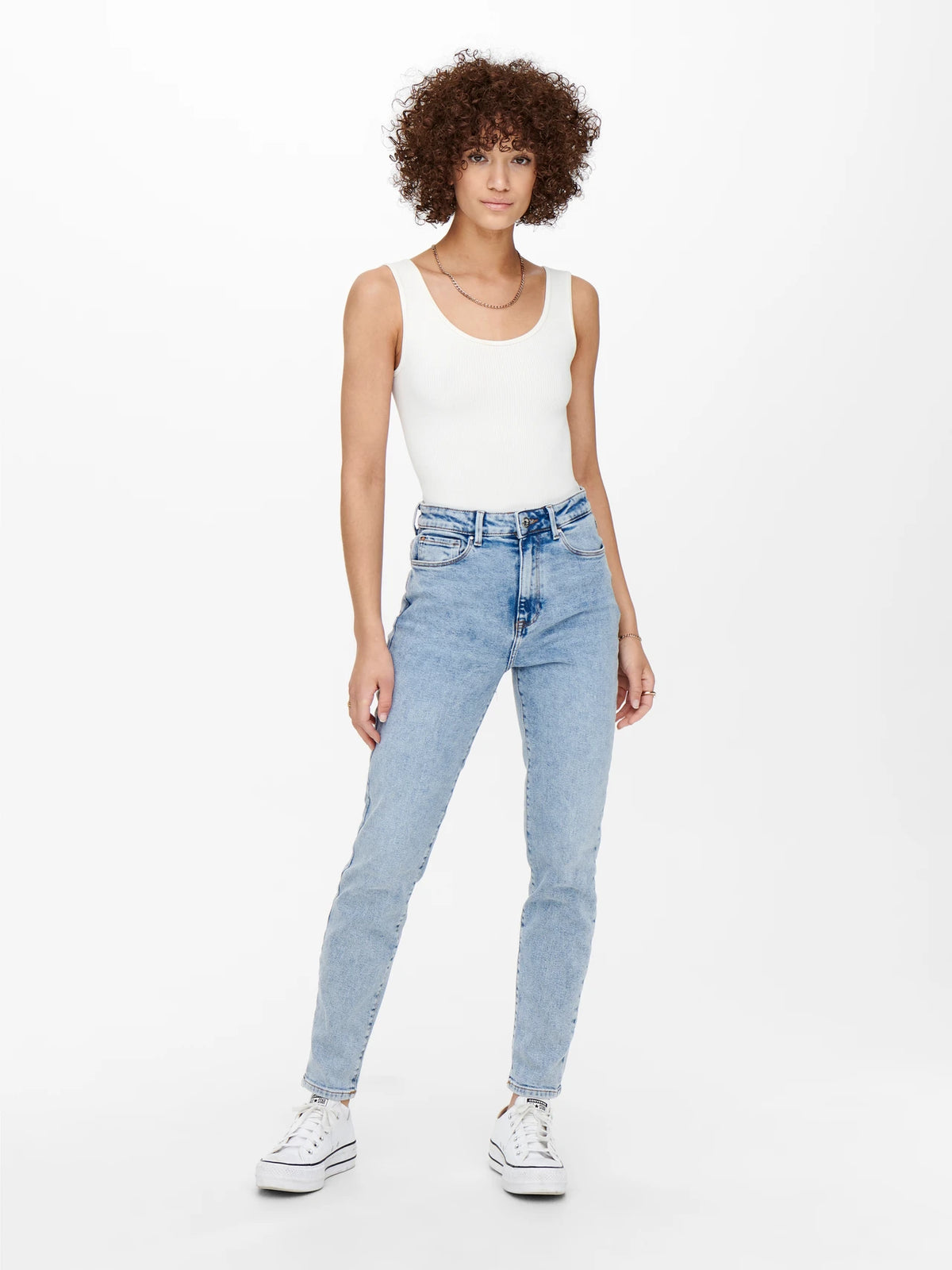 Kelly – Dames rechte pasvorm jeans – Hoge taille – Katoen – Lente / Zomer