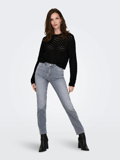 Lonneke – Dames jeans rechte pasvorm – Hoge taille – Katoen – Lente / Zomer